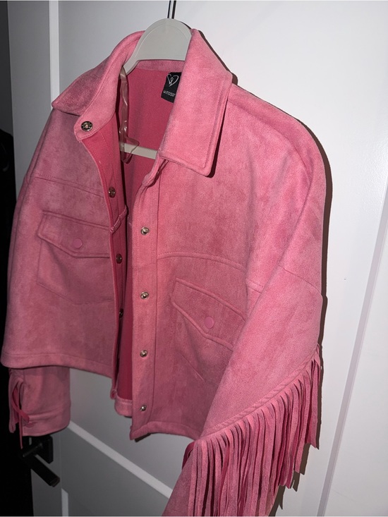 Jackets & Blazers - Women's Pink Suede Fringe Jacket